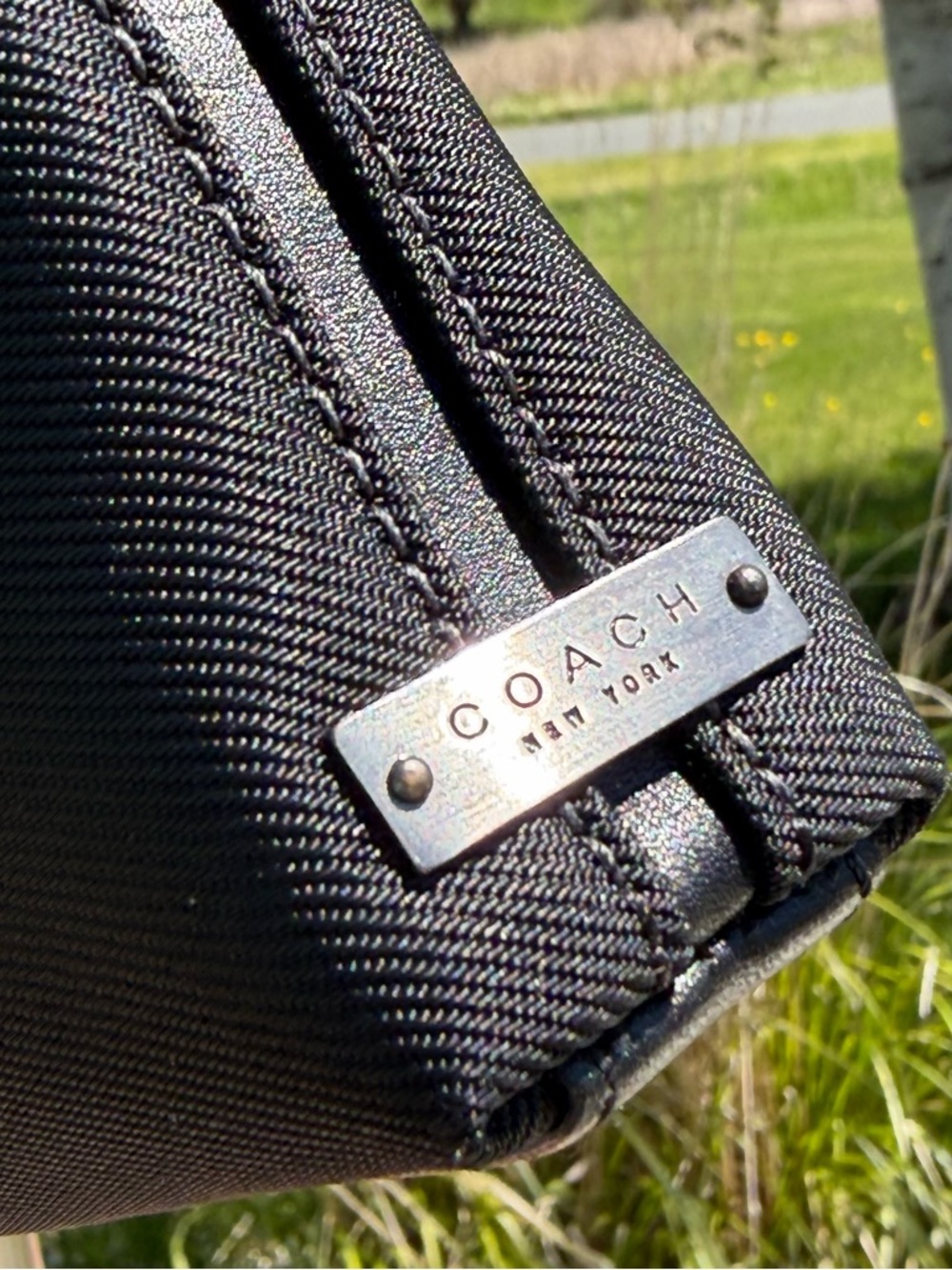 Vintage COACH Mercer Demi Clutch Black Twill Leather 7407 EUC - Picture 6 of 17